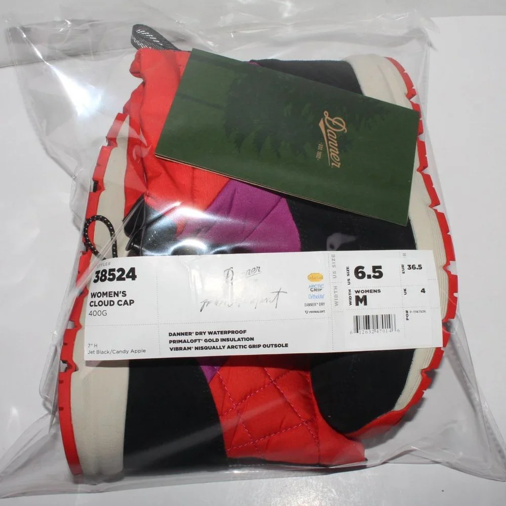 Free People Movement Danner Cloud Cap Boots Jet Black Candy Apple Women’s - Picture 13 of 13